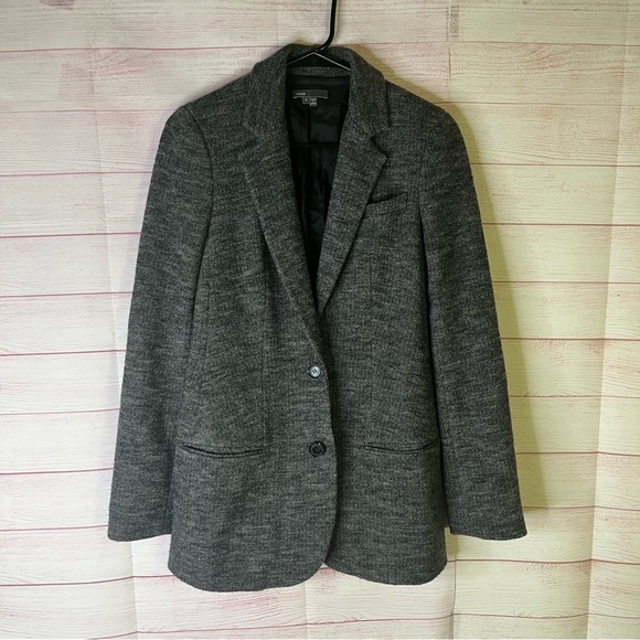 Vince 100% Wool Herringbone Charcoal Blazer Jacket Size 2 - Picture 1 of 11